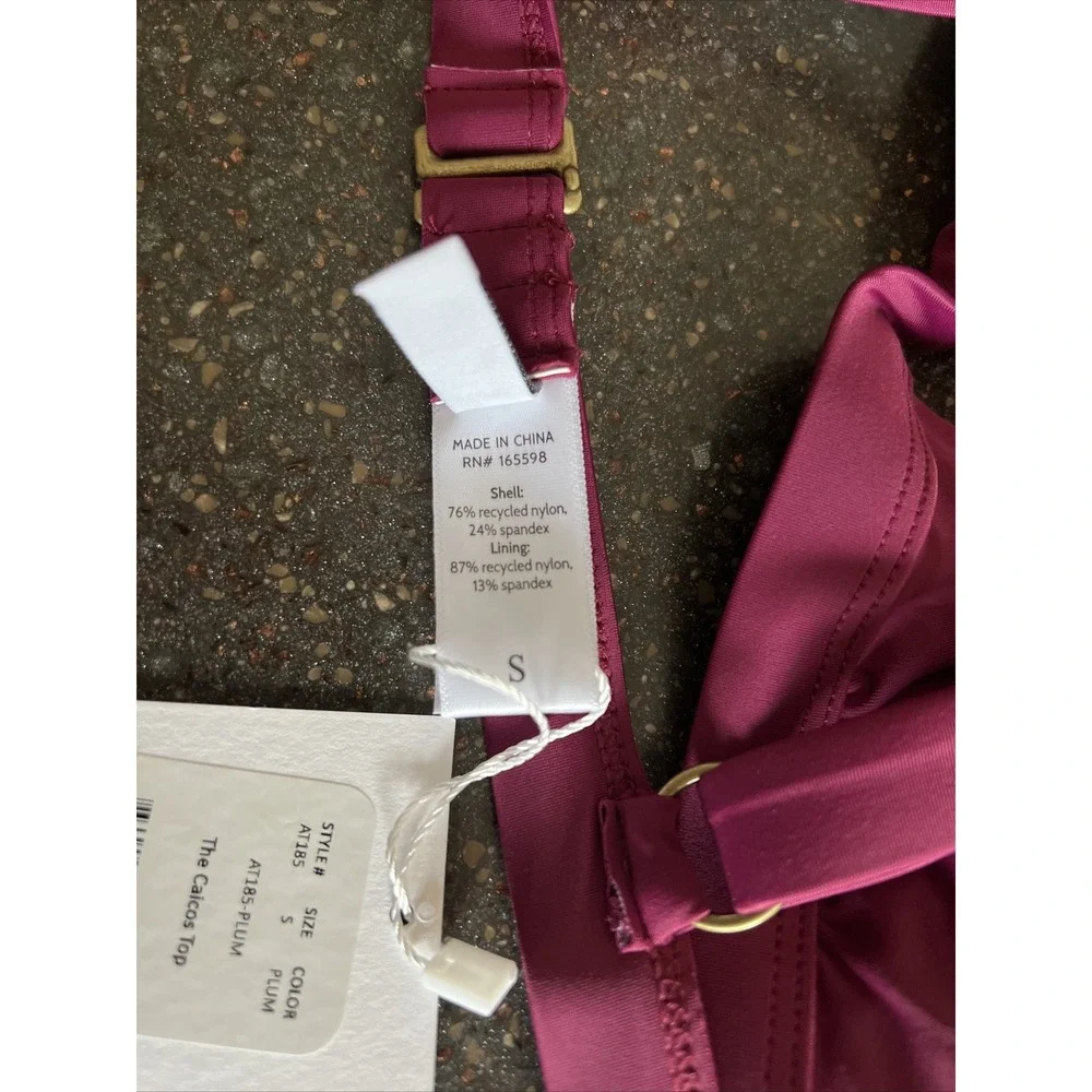 Andie Swim The Caicos Top Adjustable Strap Triangle Bikini Top Size Small Plum